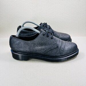 Dr. Doc Martens Melody Glitter Black Bling Oxford Lace Up Shoes Women's Size 10
